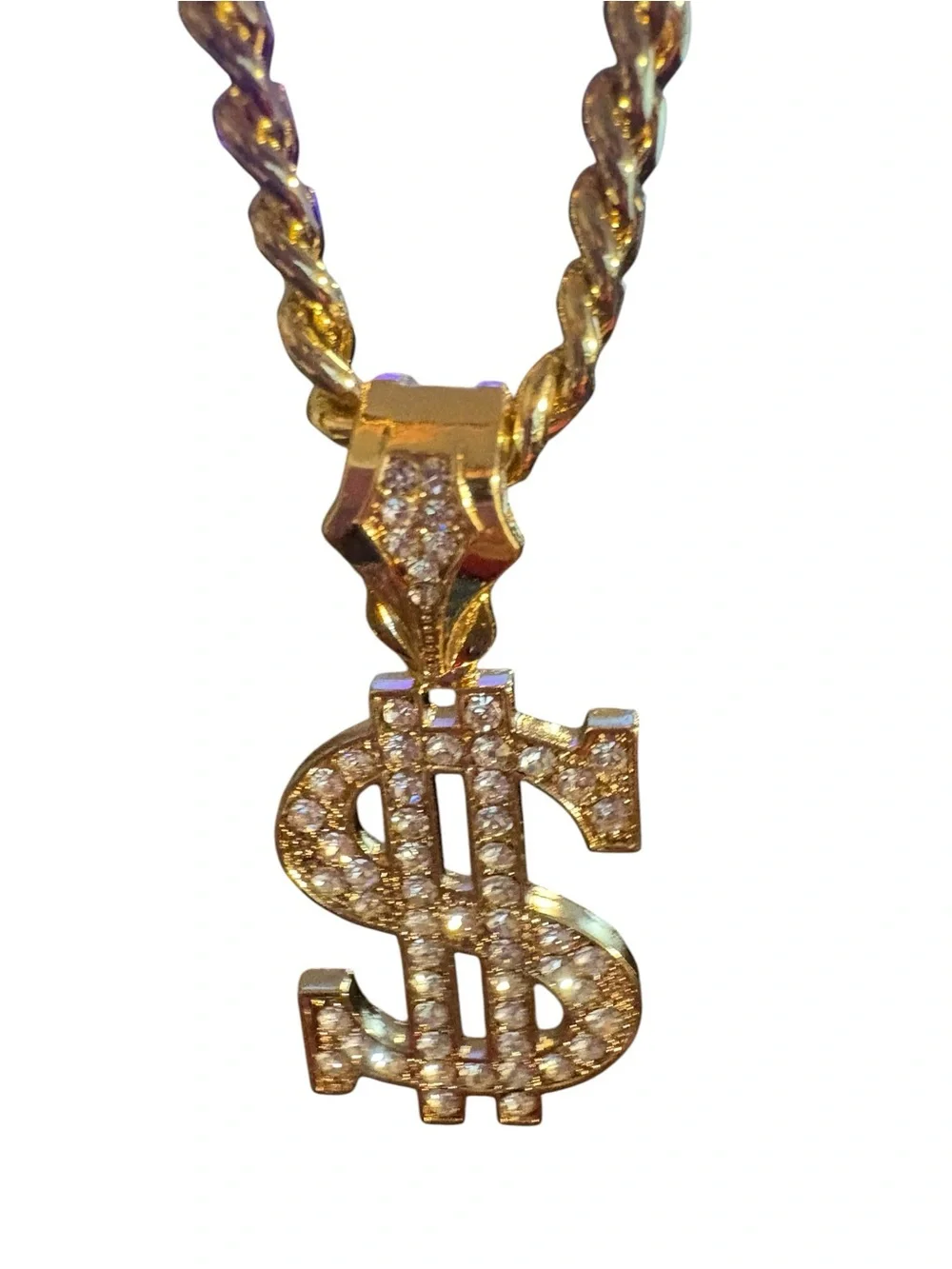 Gold tone 18 “ chain with $ pendant NIP